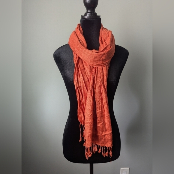 Apt. 9 Accessories - Lightweight Rust Scarf Soft Material With Tassels